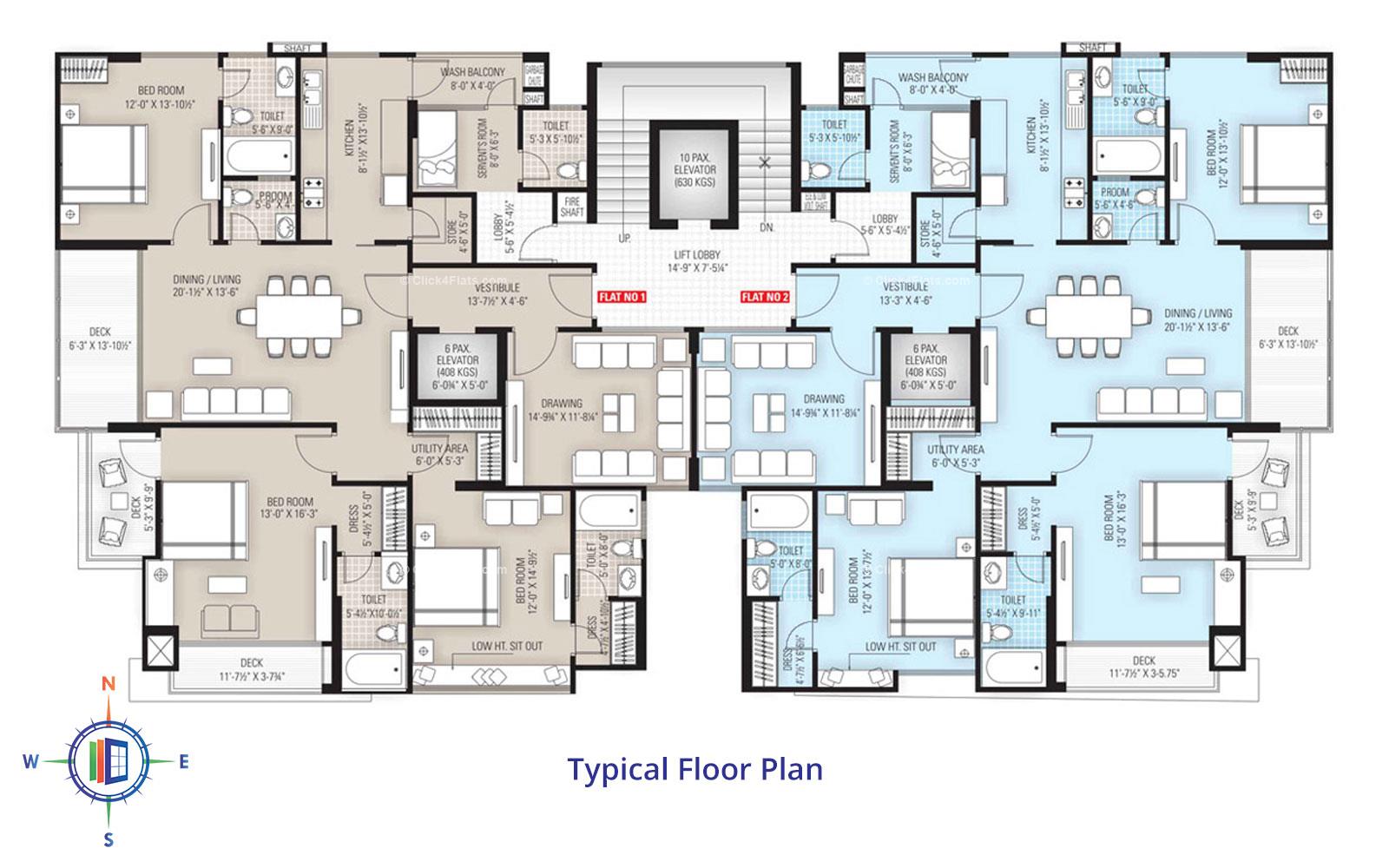 Anukampa Atlantis Typical Floor Plan