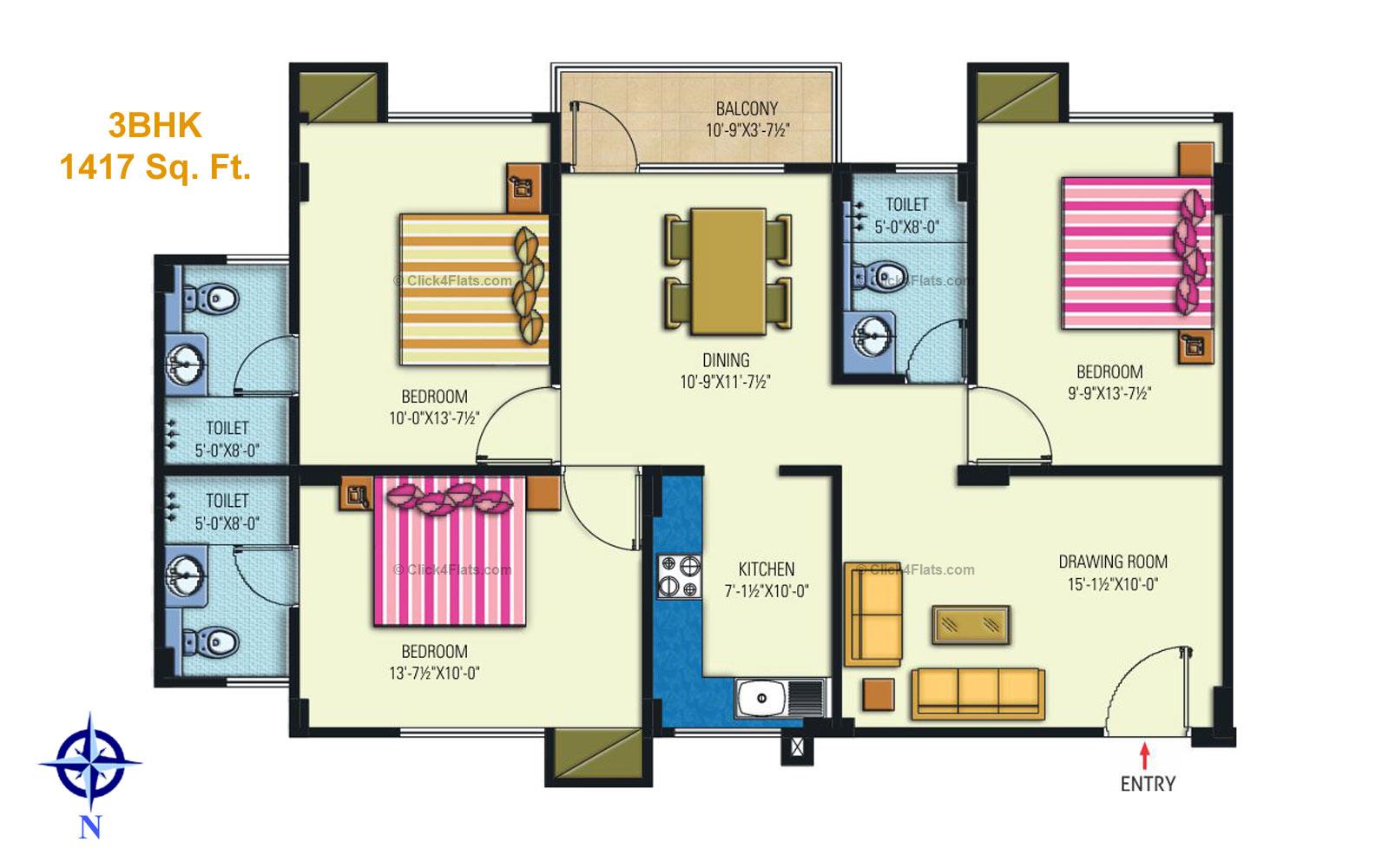 Manglam Kanak Residency 3 BHK 