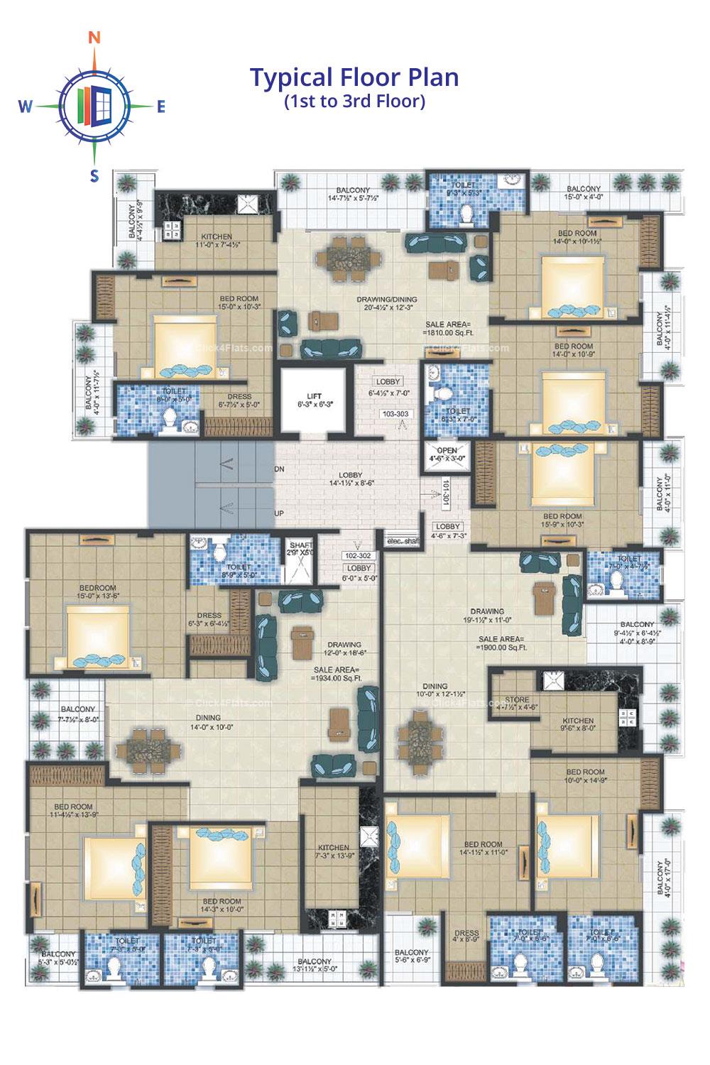 Shree Om Bhagwati Typical Floor Plan