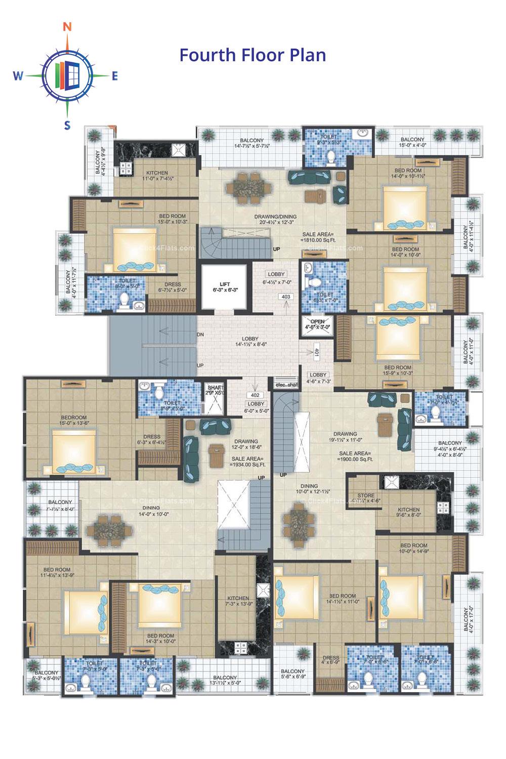 Shree Om Bhagwati Fourth Floor Plan