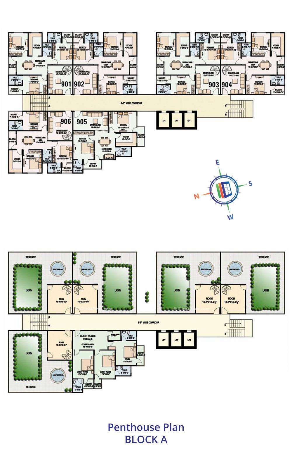 Shree Enclave Penthouse Plan (Block A)