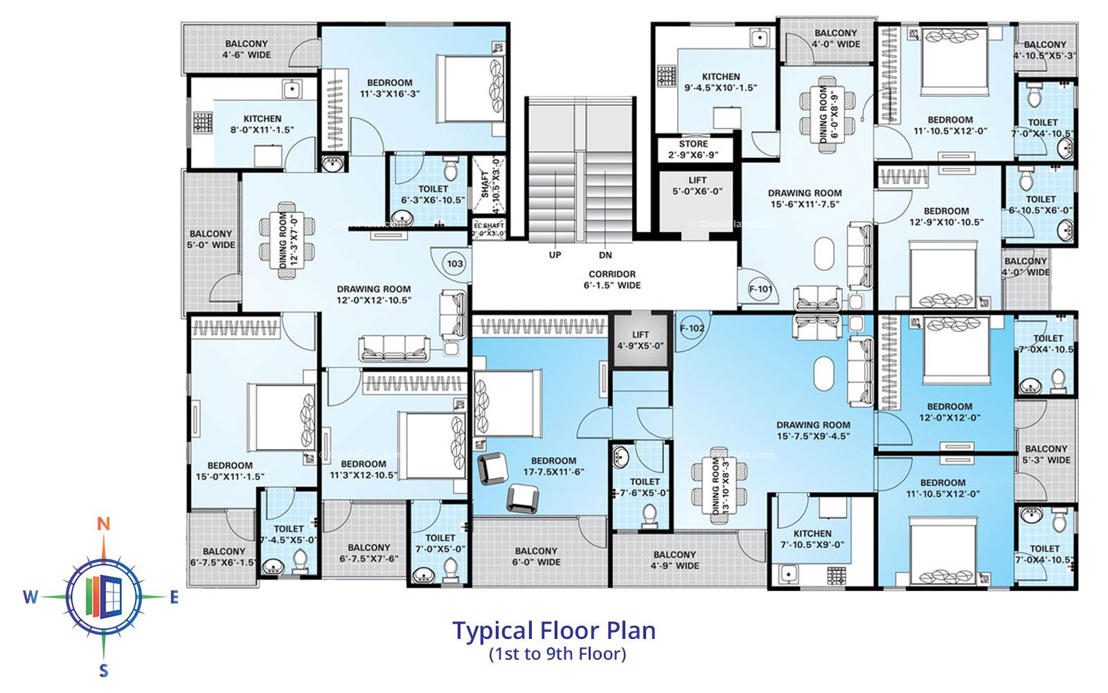 SNG Shivangan Typical Floor Plan