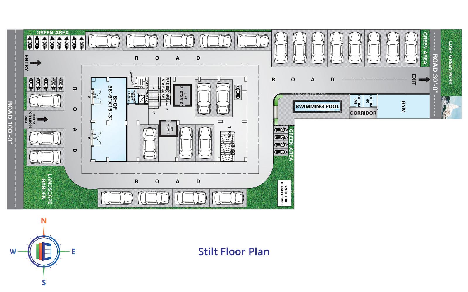 SNG Shivangan Stilt Floor Plan