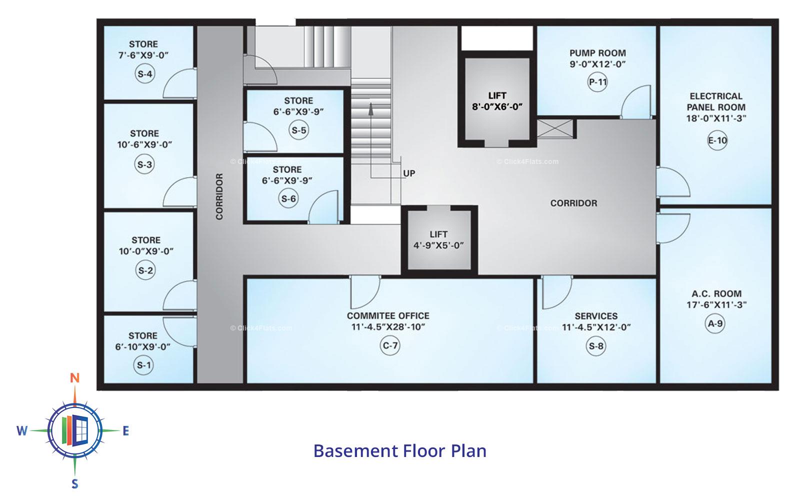 SNG Shivangan Basement Floor Plan