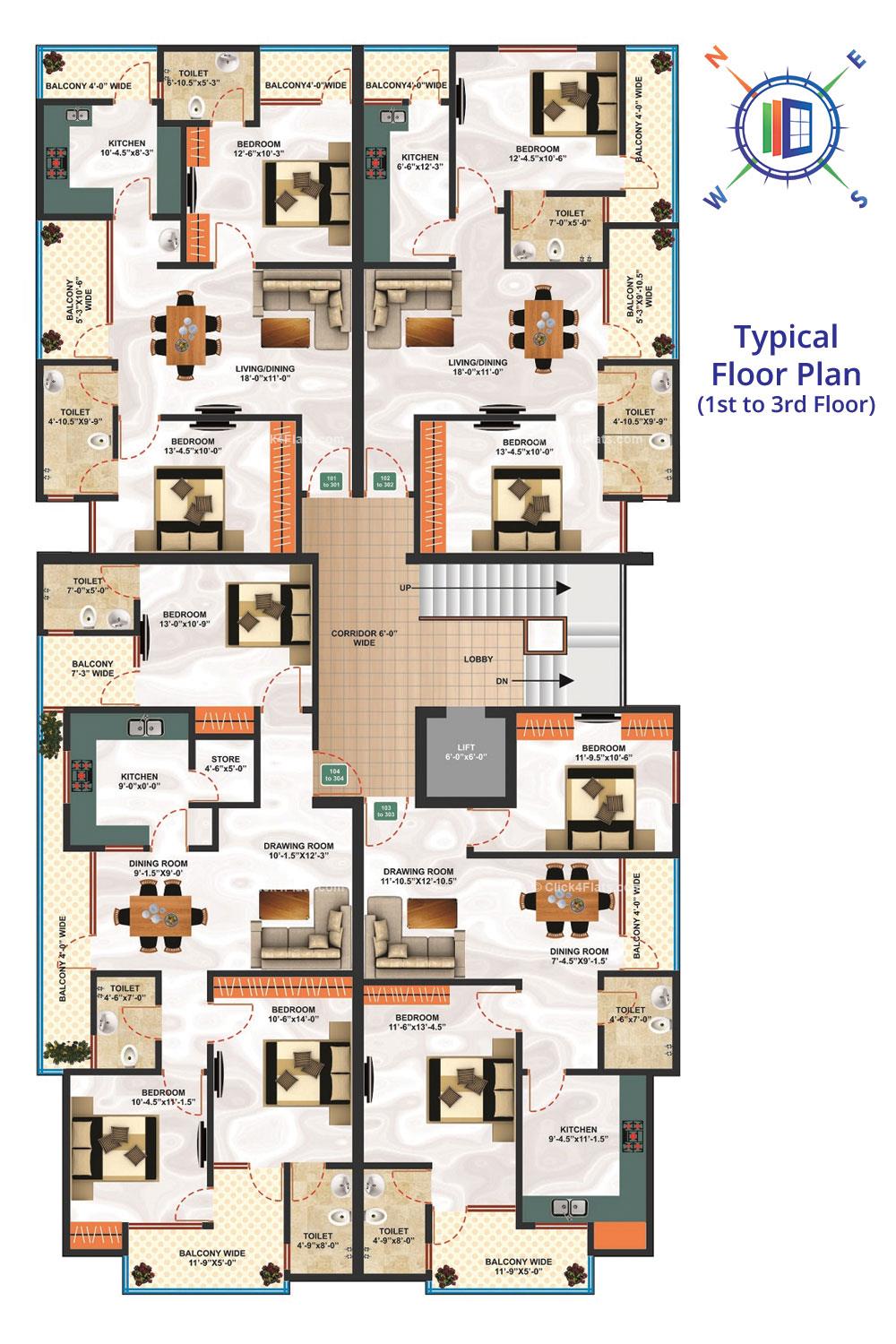 SNG Samriddhi Typical Floor Plan