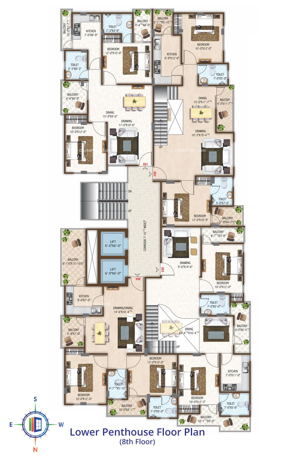 Festiva Lower Penthouse Floor Plan