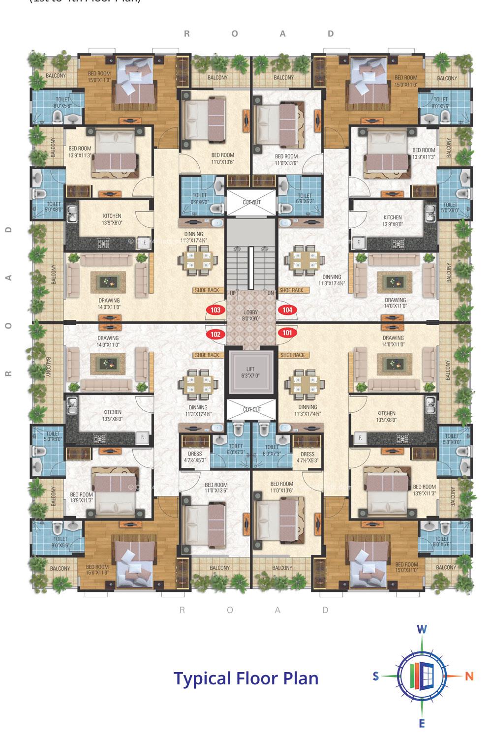 Misty Meadows Typical Floor Plan