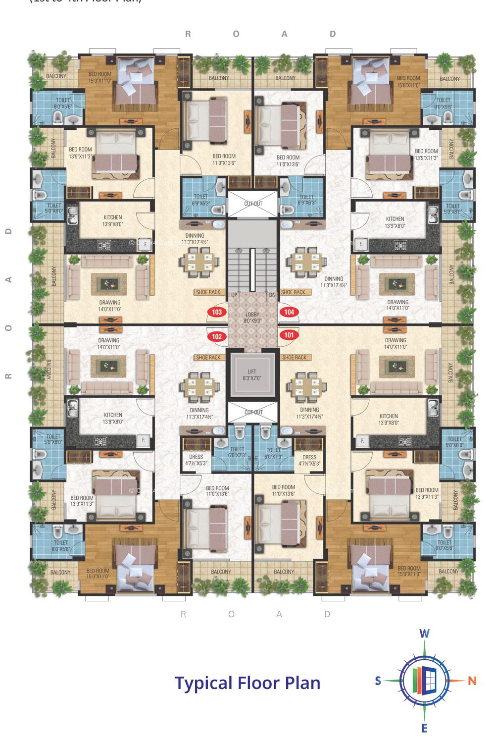 Misty Meadows Typical Floor Plan