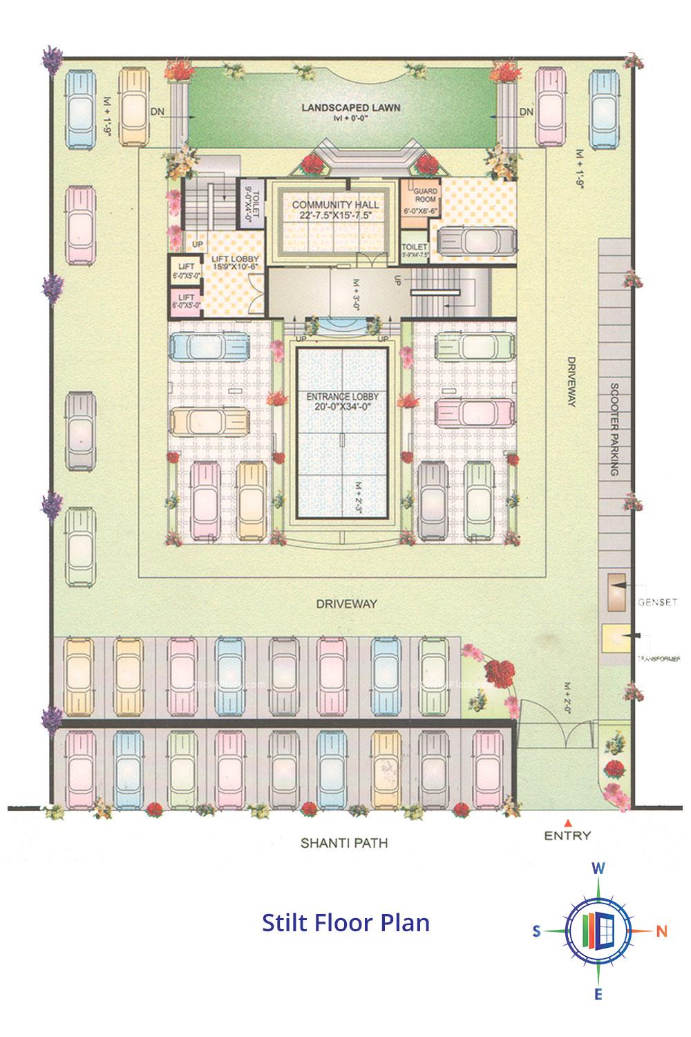 Raj Garden Stilt Floor Plan