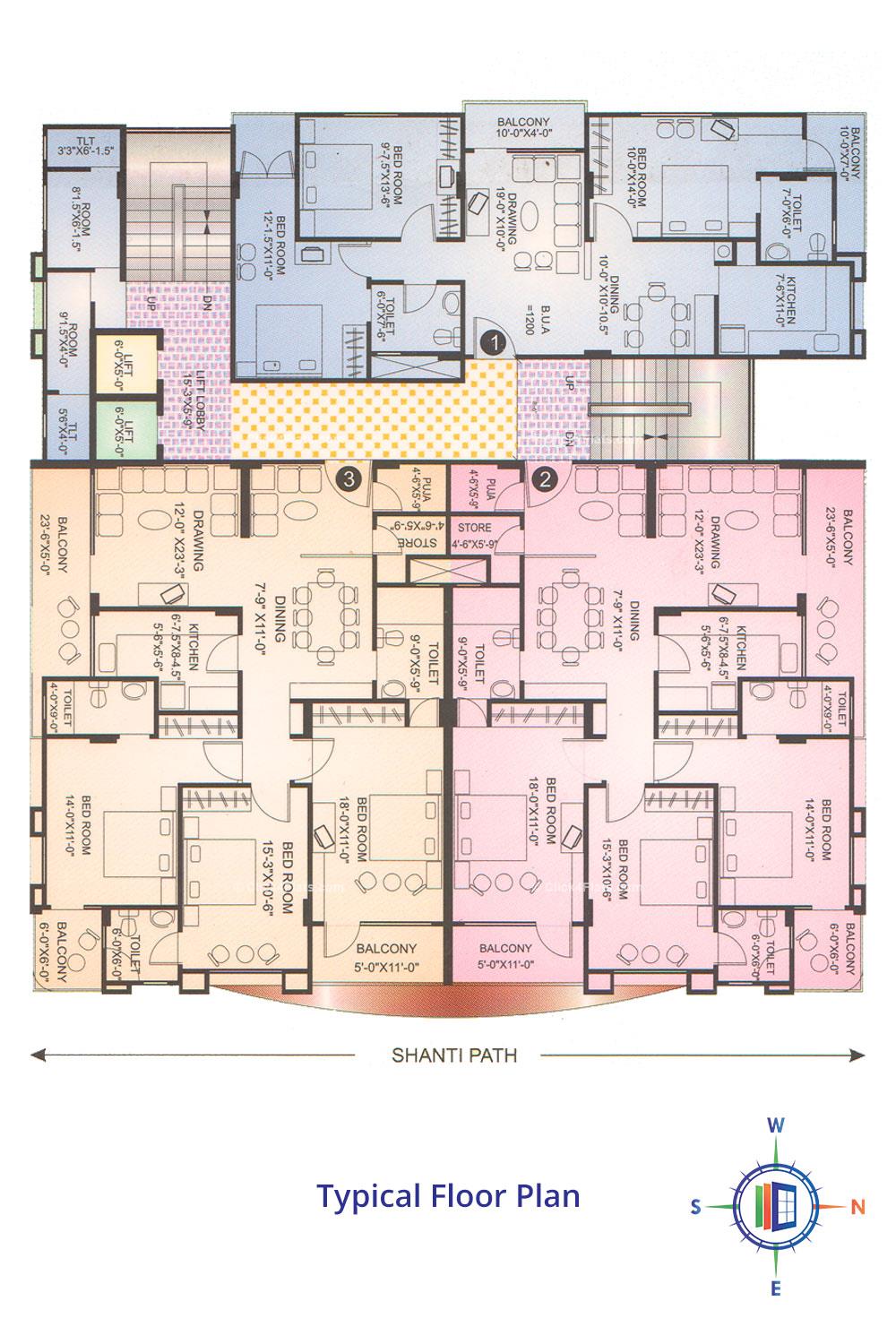 Raj Garden Typical Floor Plan