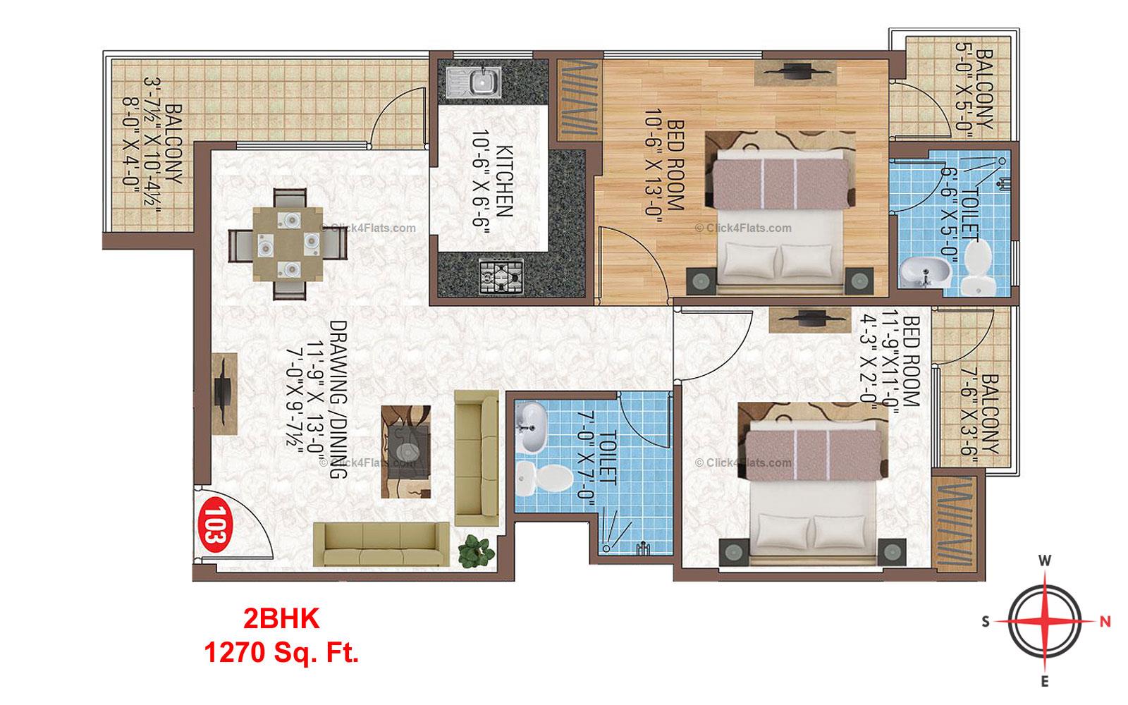 SDC Aishwarya Heights 2 BHK 