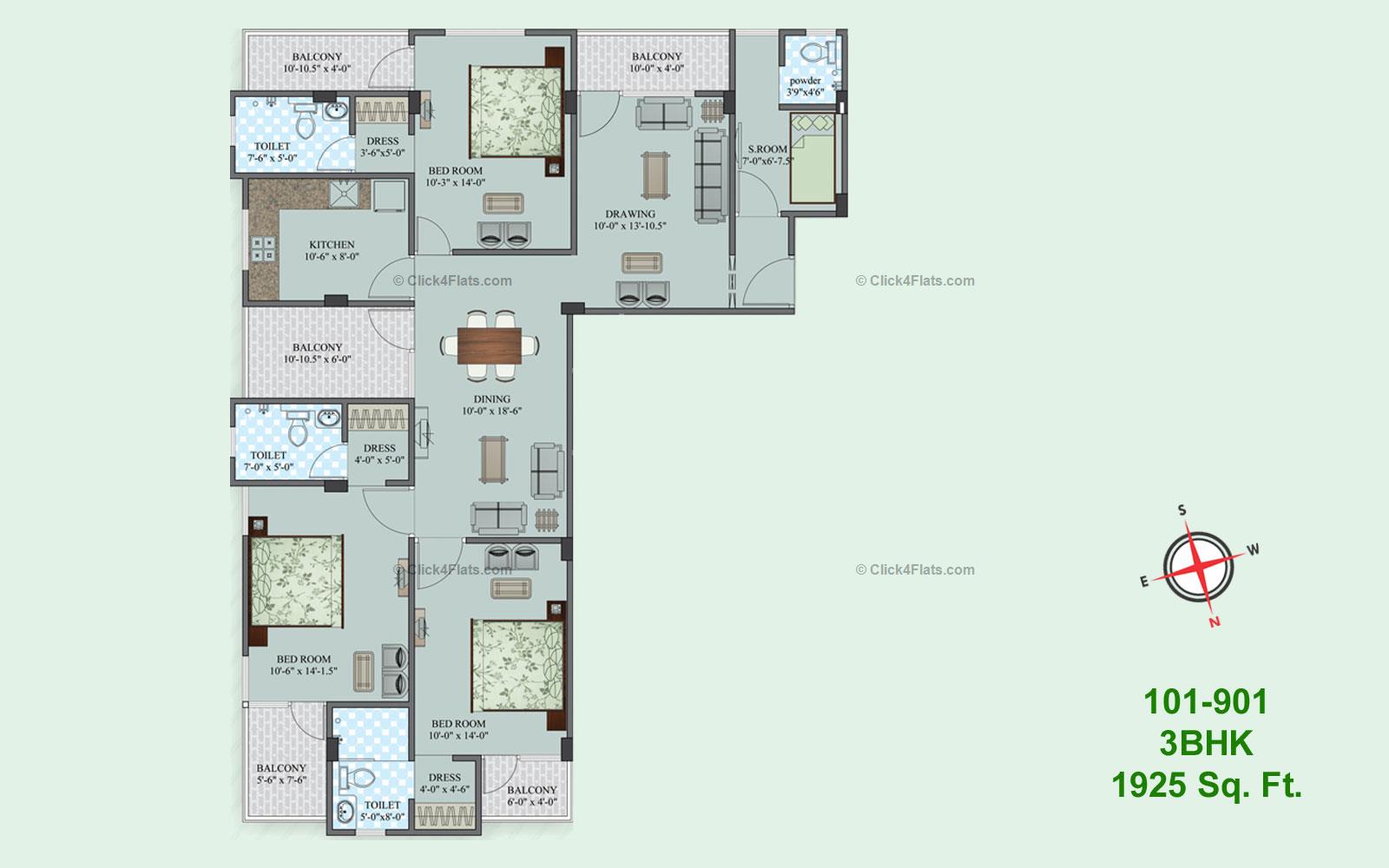 Uma Residency 3 BHK 