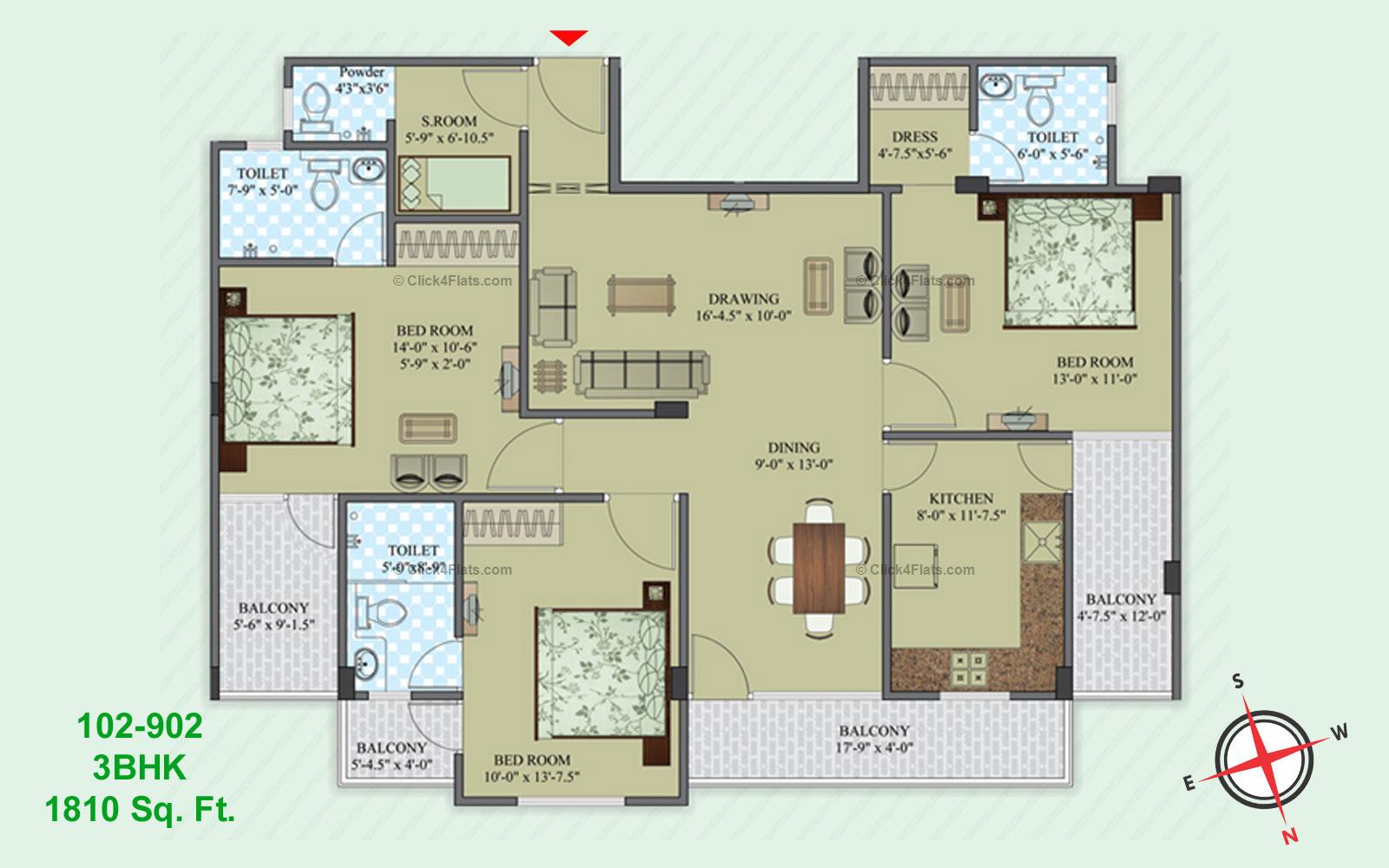 Uma Residency 3 BHK 