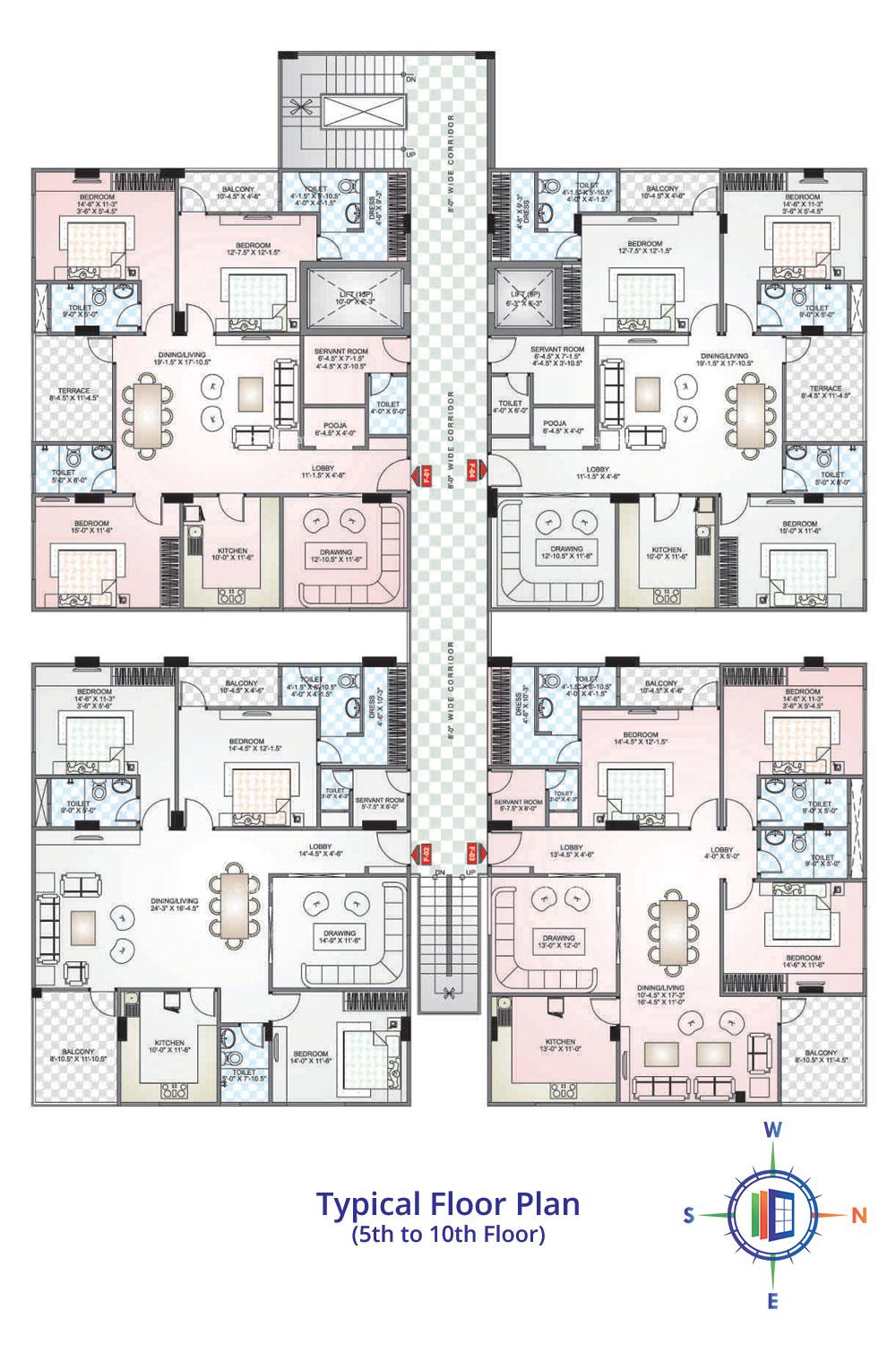 Park West Typical Floor Plan