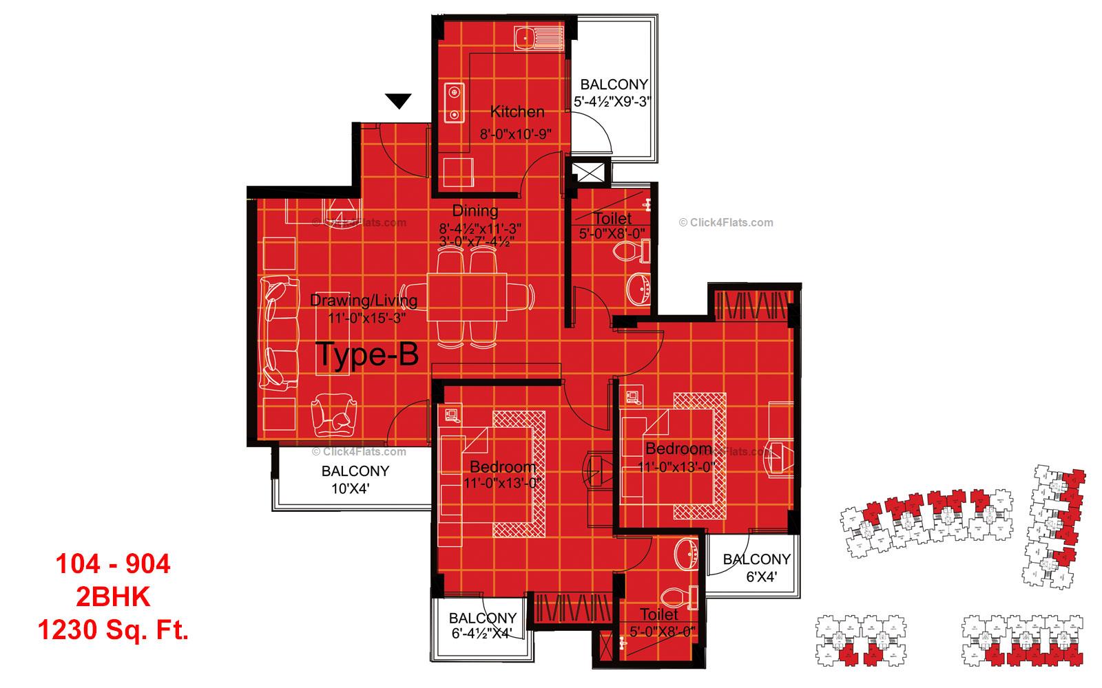 Unique Towers 2 BHK 