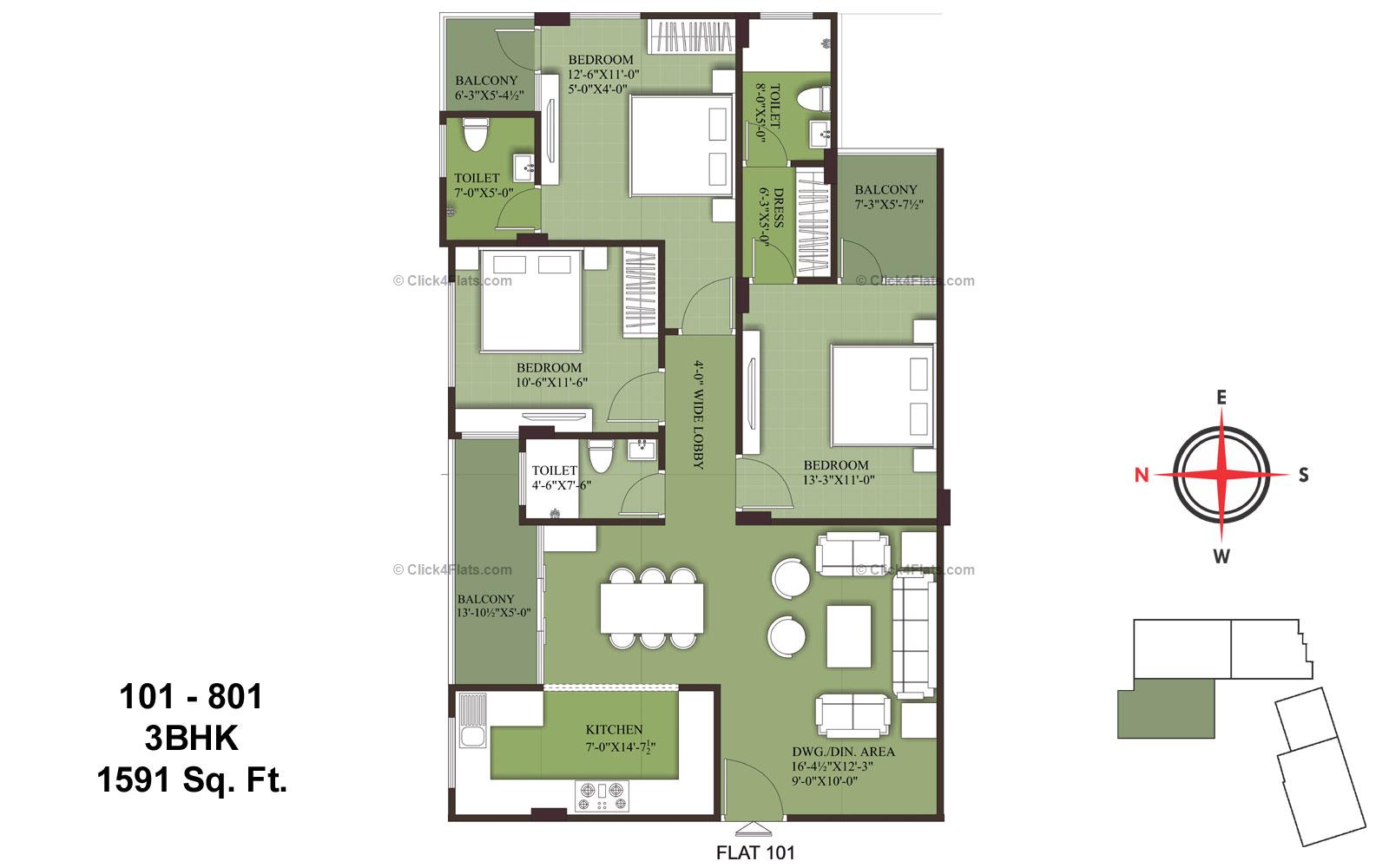 UDB Emerald 3 BHK 