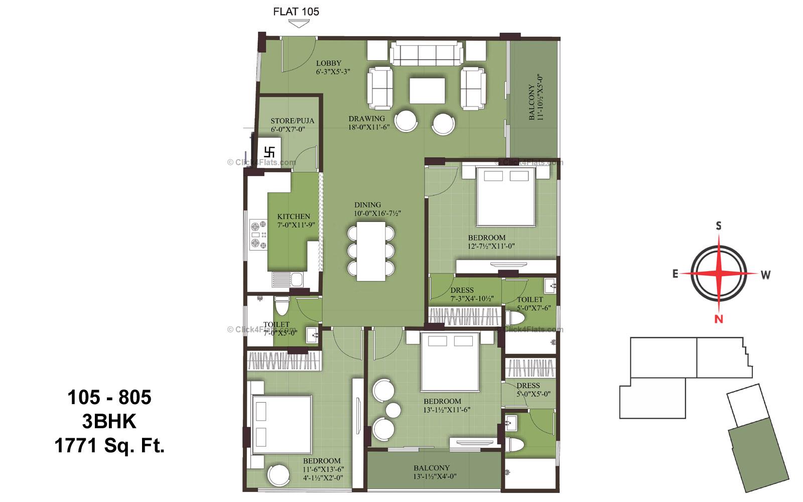 UDB Emerald 3 BHK 