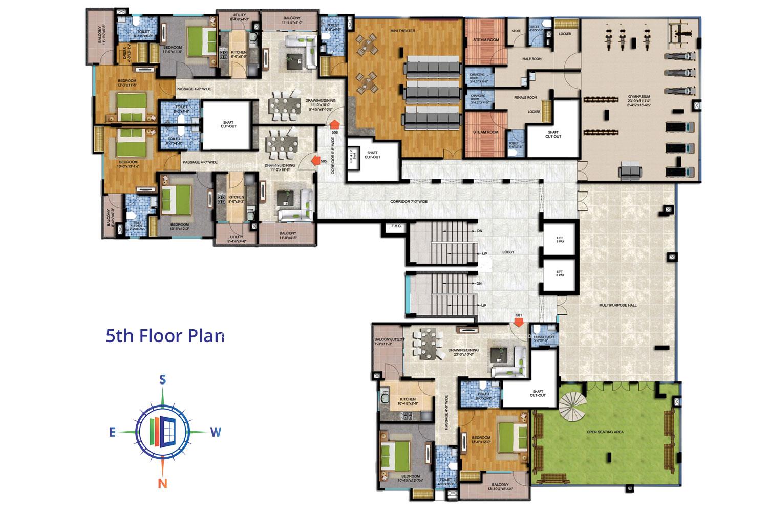 The Oasis Fifth Floor Plan