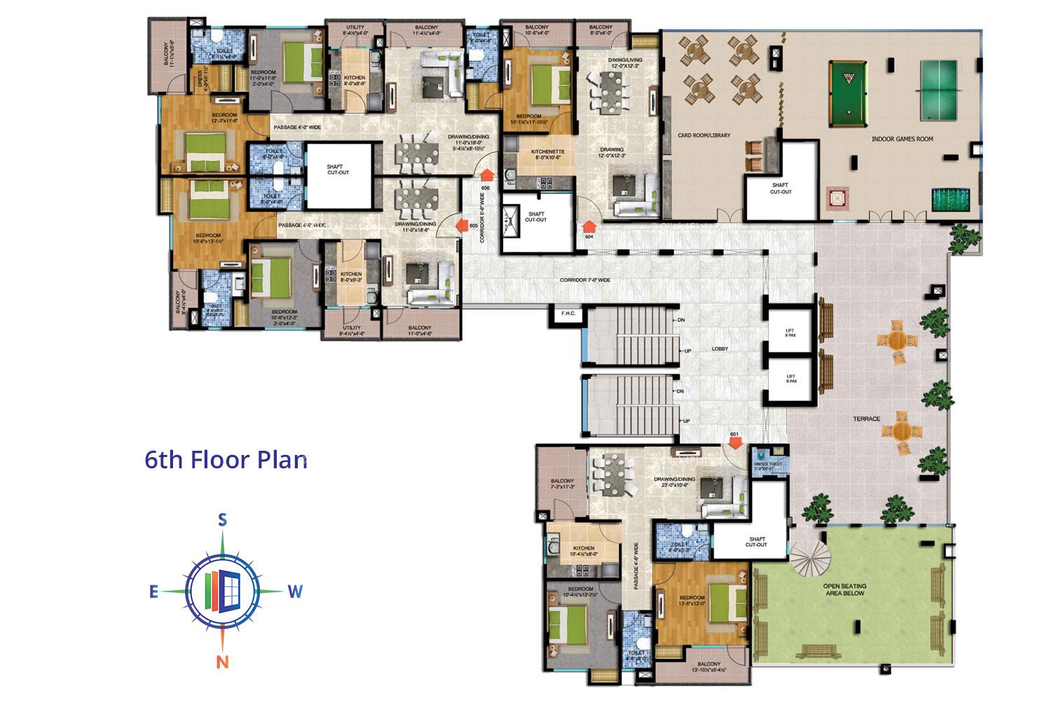 The Oasis Sixth Floor Plan