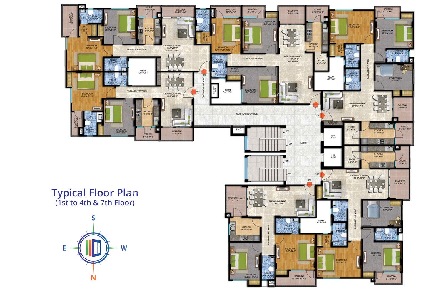 The Oasis Typical Floor Plan