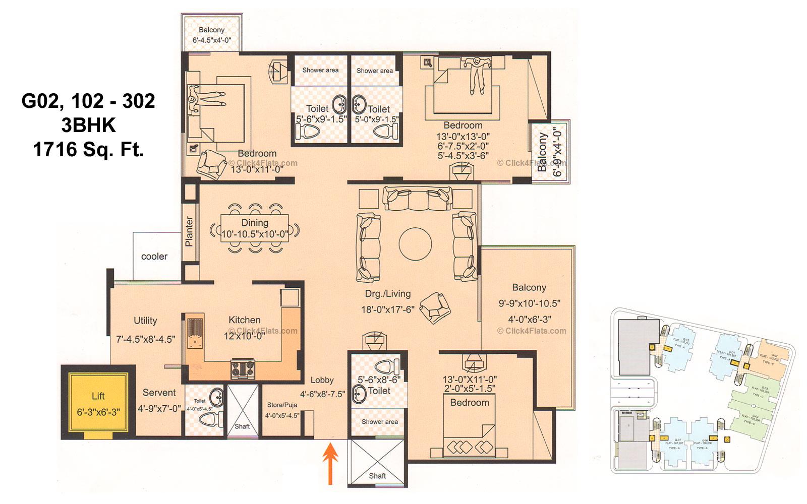 Fountain Square 3 BHK 