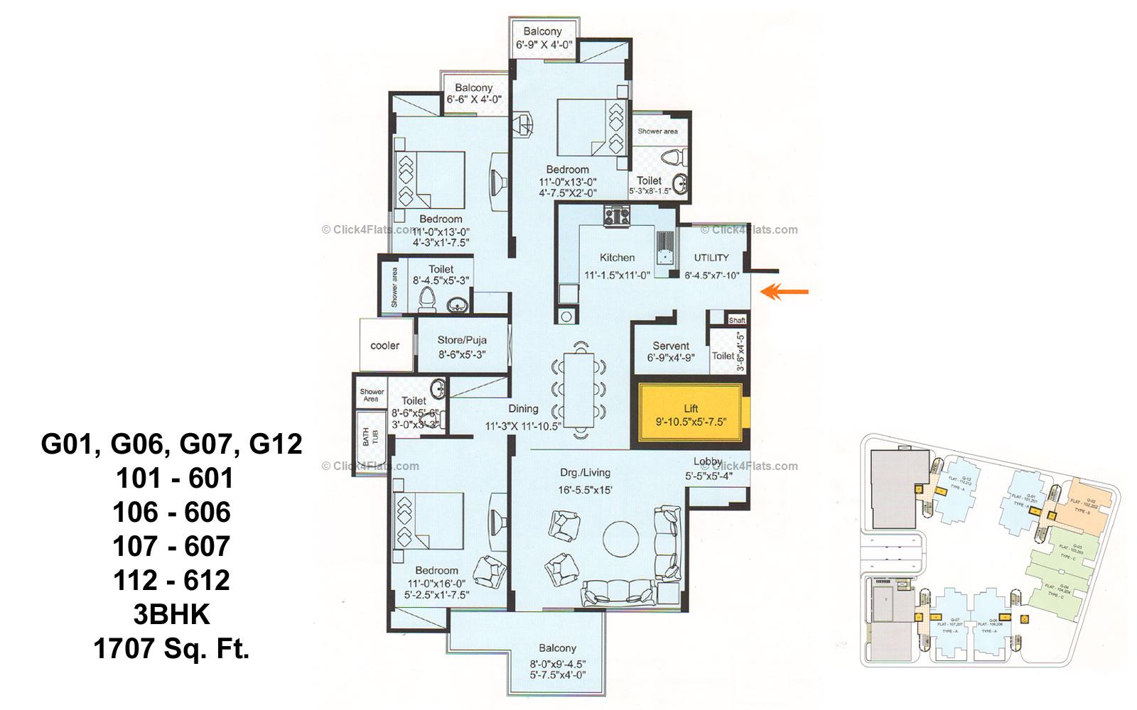 Fountain Square 3 BHK 