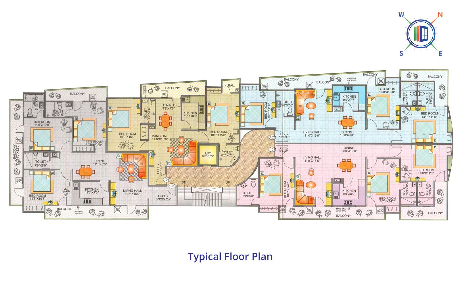 Blue Sky Apartments Typical Floor Plan