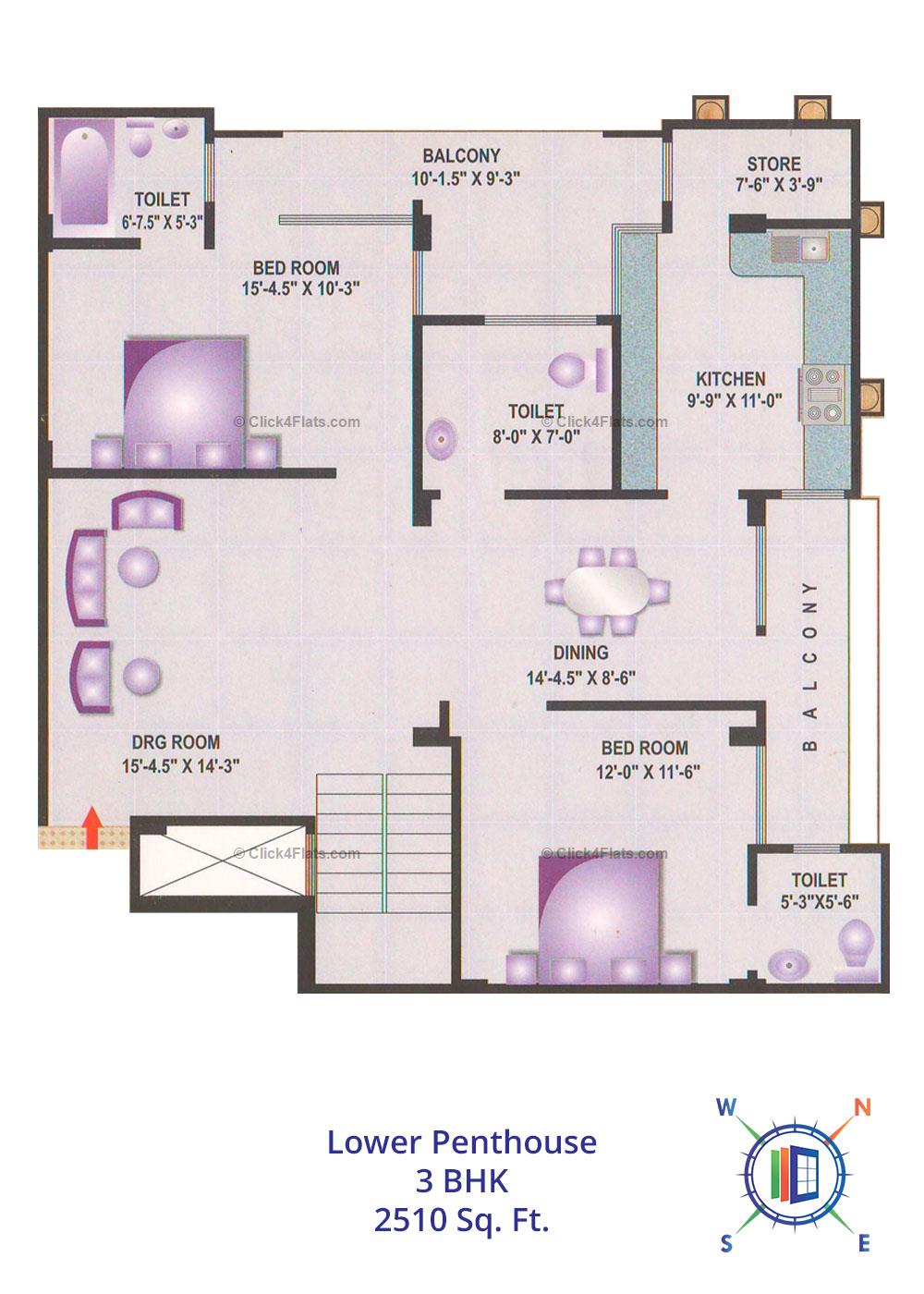 Golden Enclave 3 BHK 