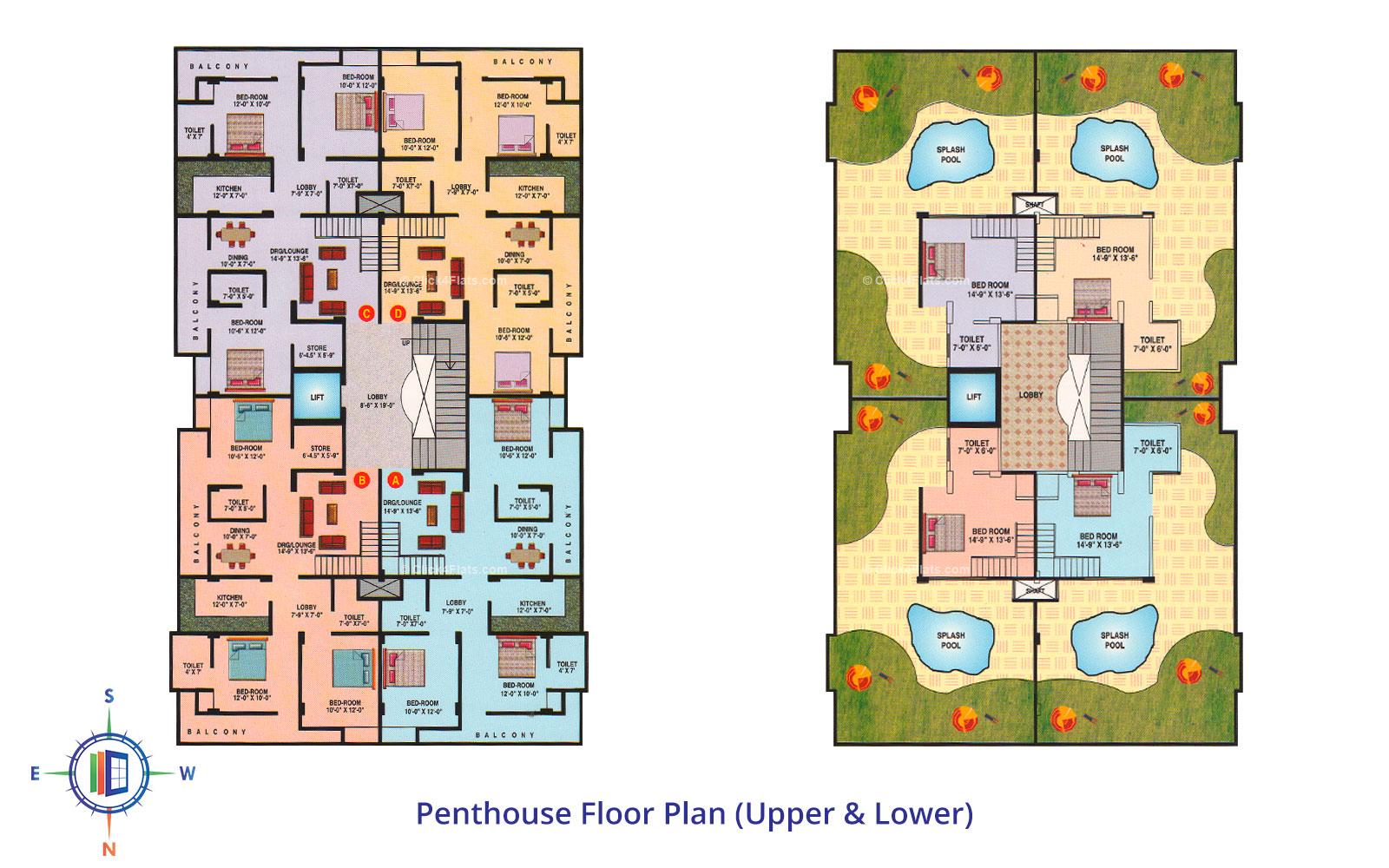 Golden Mahak Enclave Penthouse Floor Plan