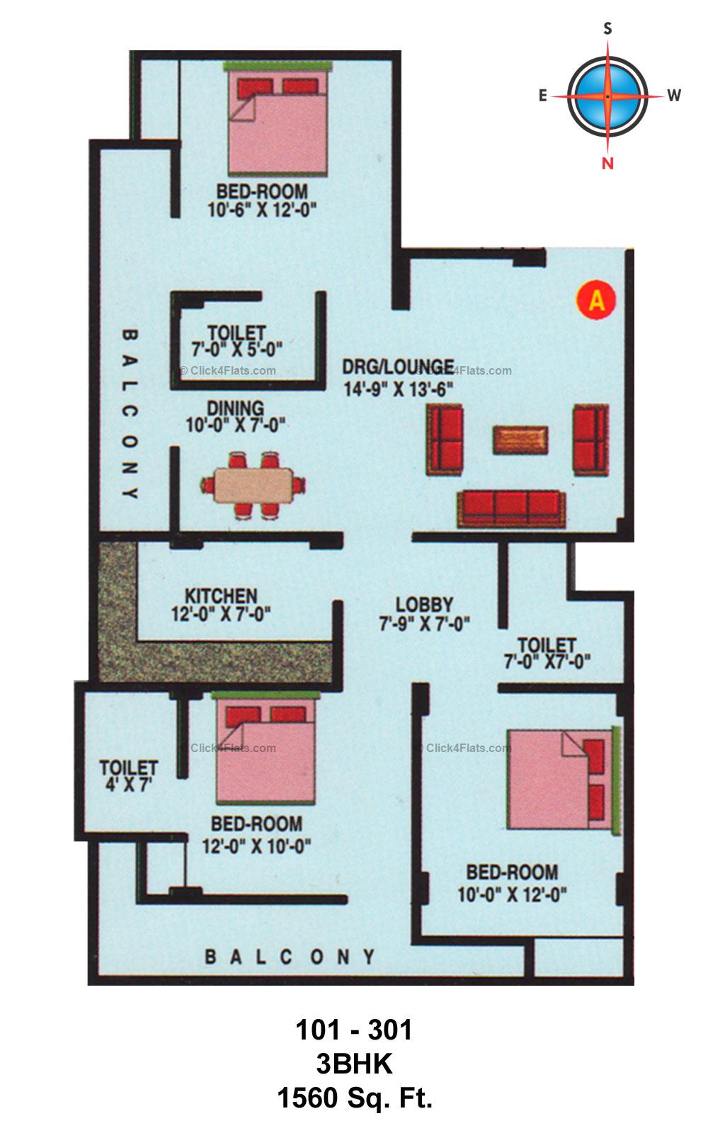 Golden Mahak Enclave 3 BHK 