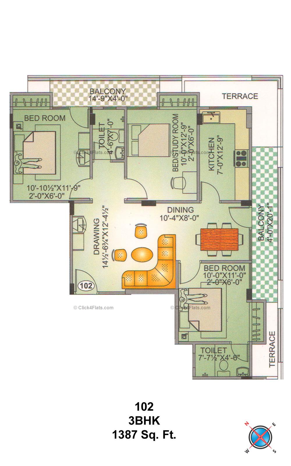 Royal Paradise Rama 3 BHK 