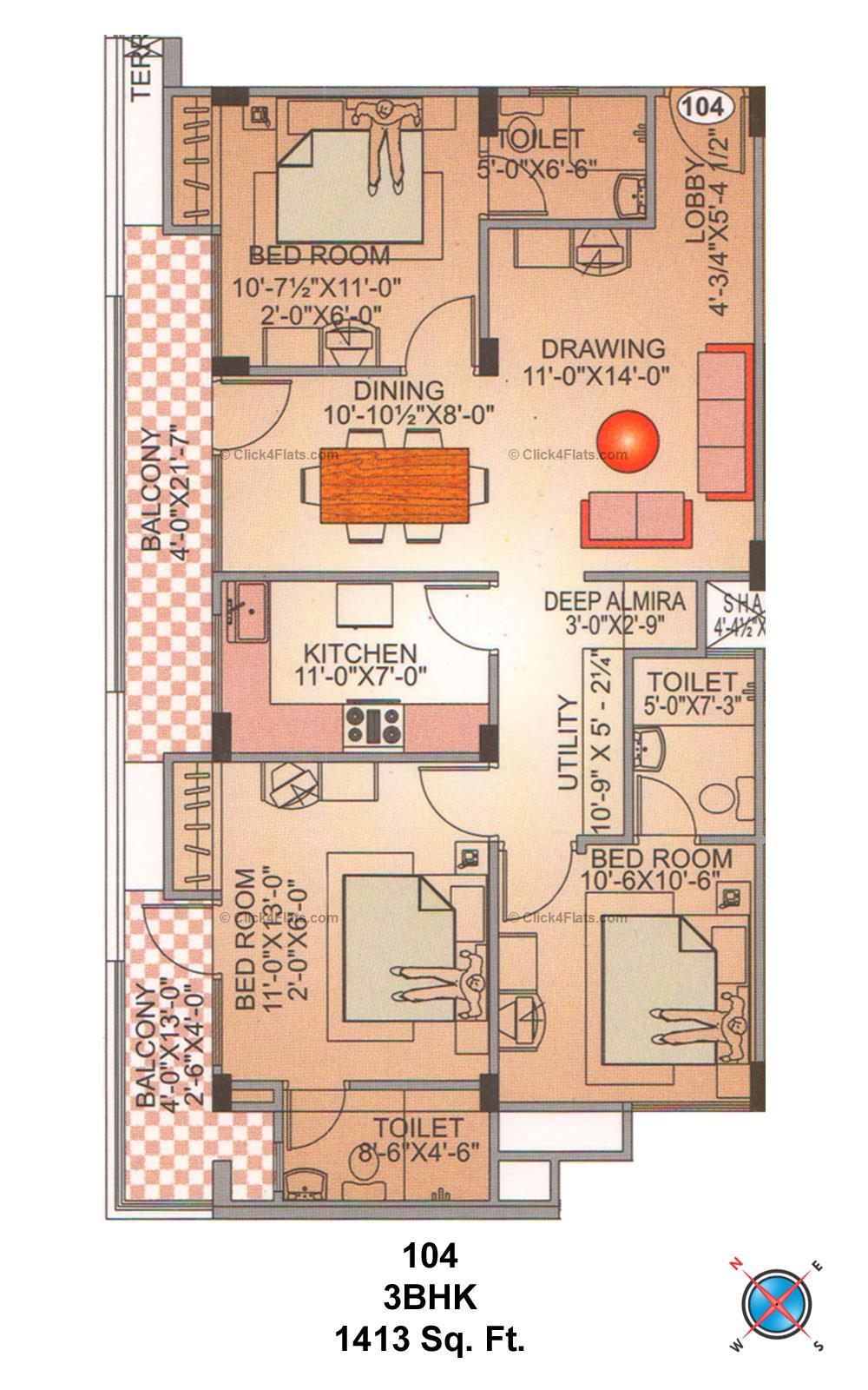 Royal Paradise Rama 3 BHK 