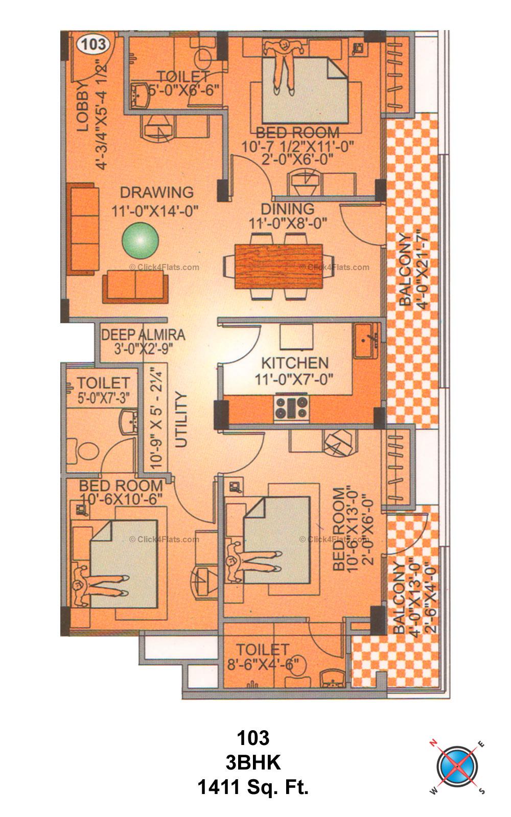 Royal Paradise Rama 3 BHK 