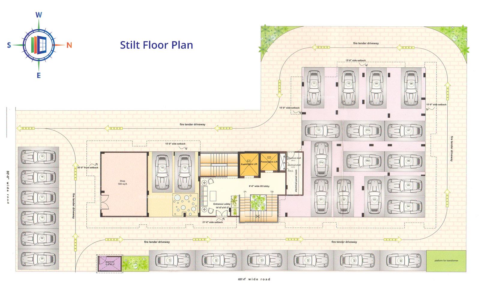 Unique Aravali Stilt Floor Plan