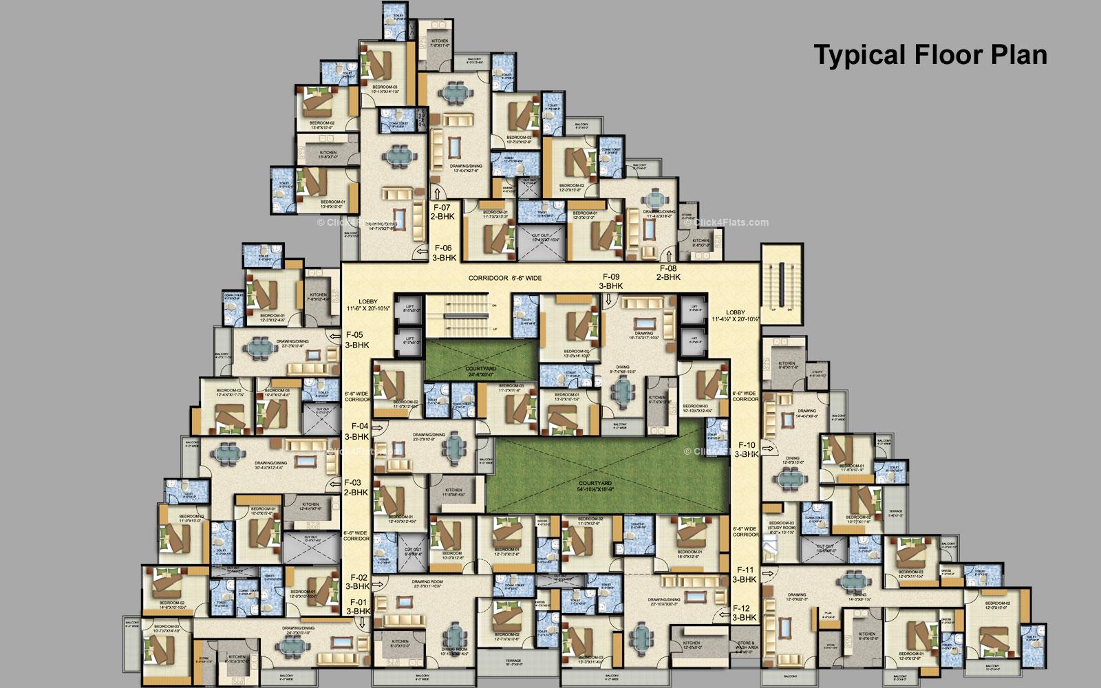 Arihant Sai Residency Block Plan