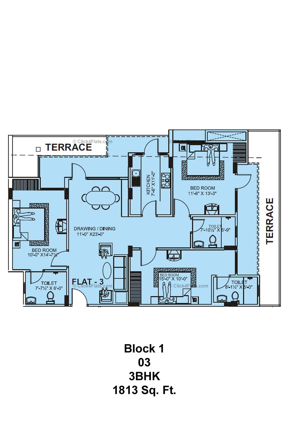 Southern Heights 3 BHK 