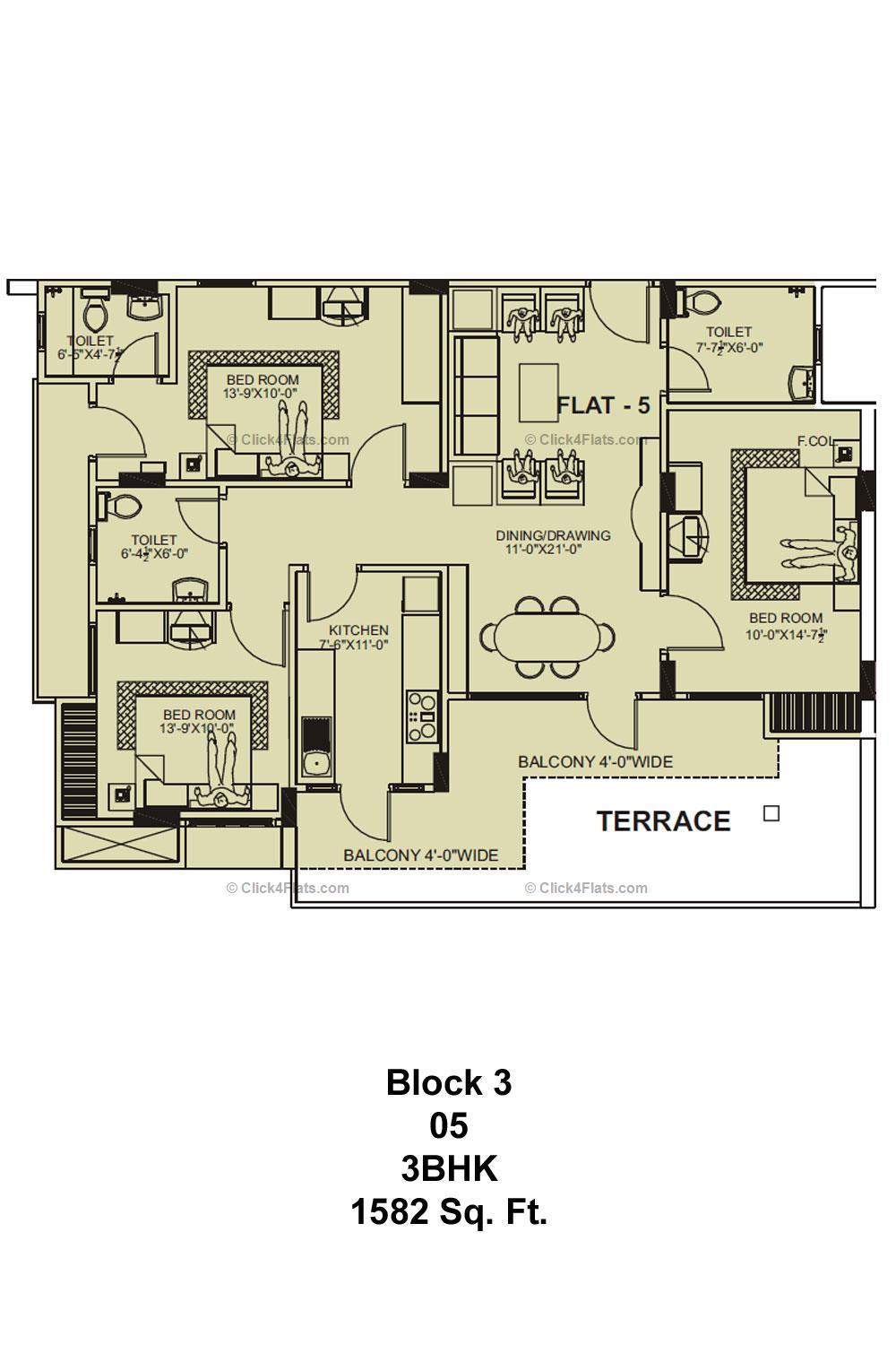 Southern Heights 3 BHK 