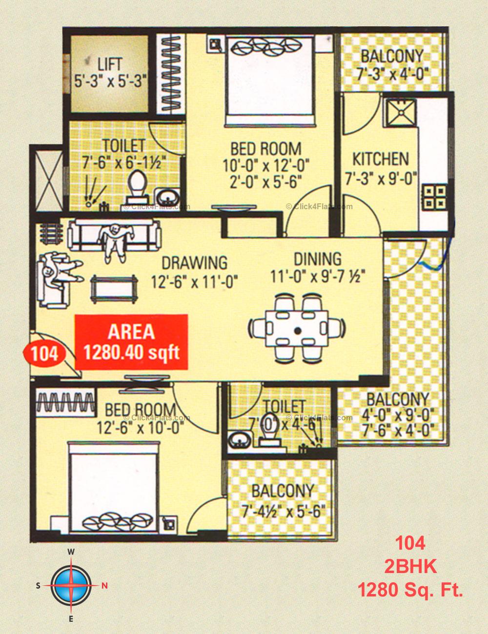 Naman Residency  2 BHK 