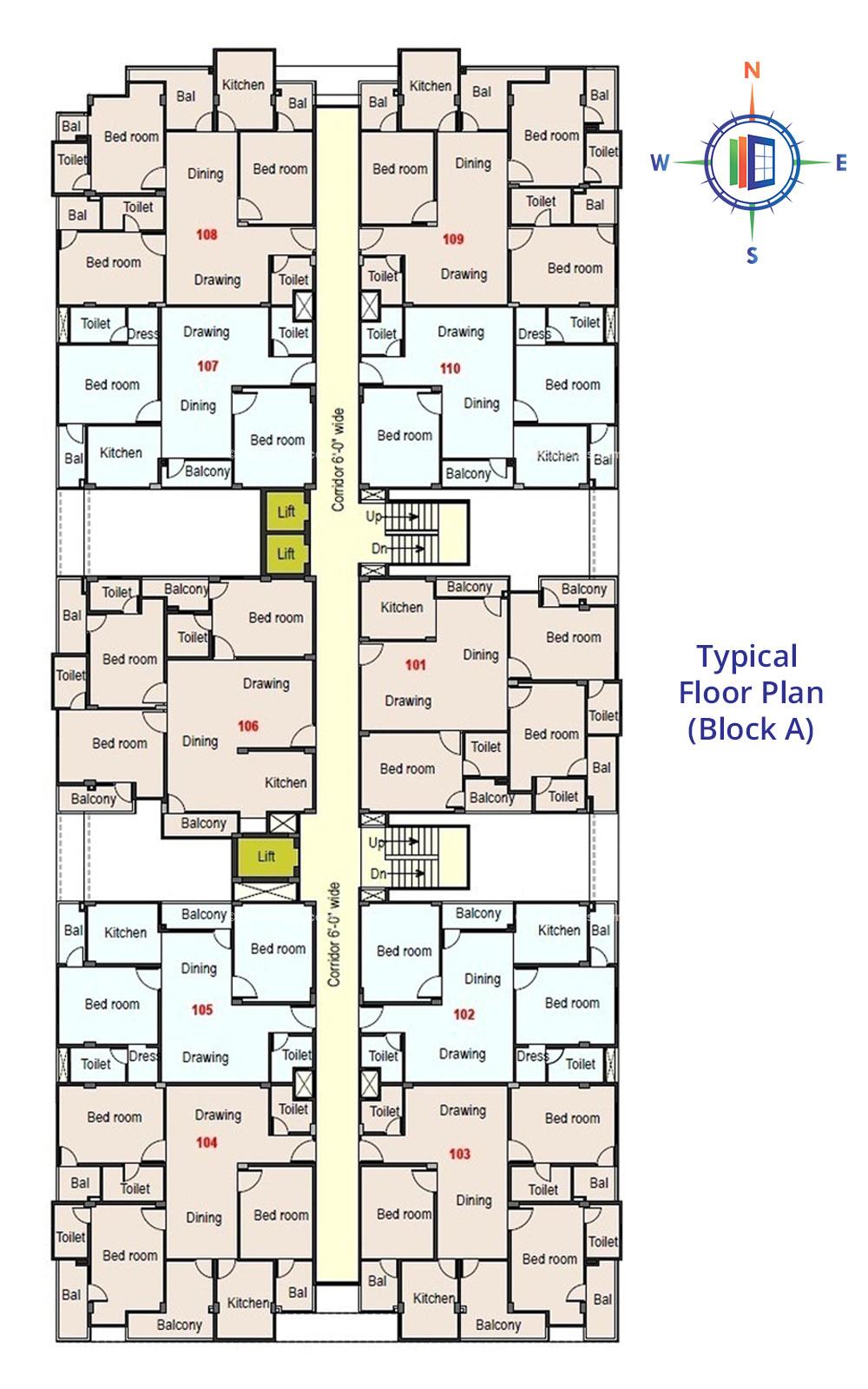 Royale Platinum Typical Floor Plan (Block-A)