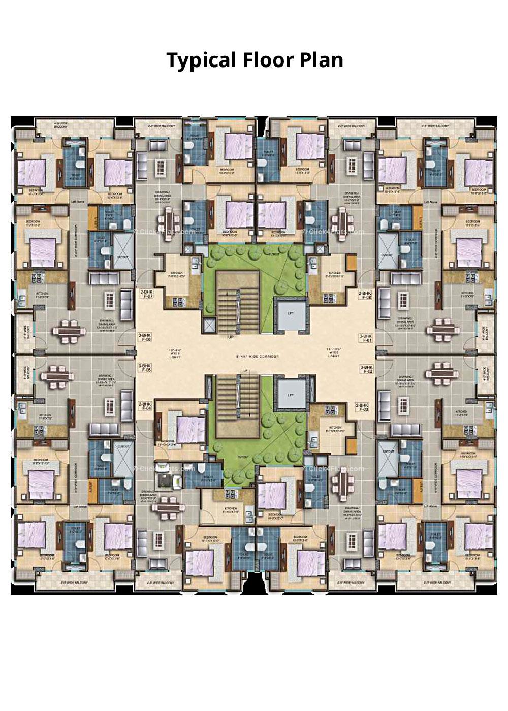 The Royal Twins Typical Floor Plan