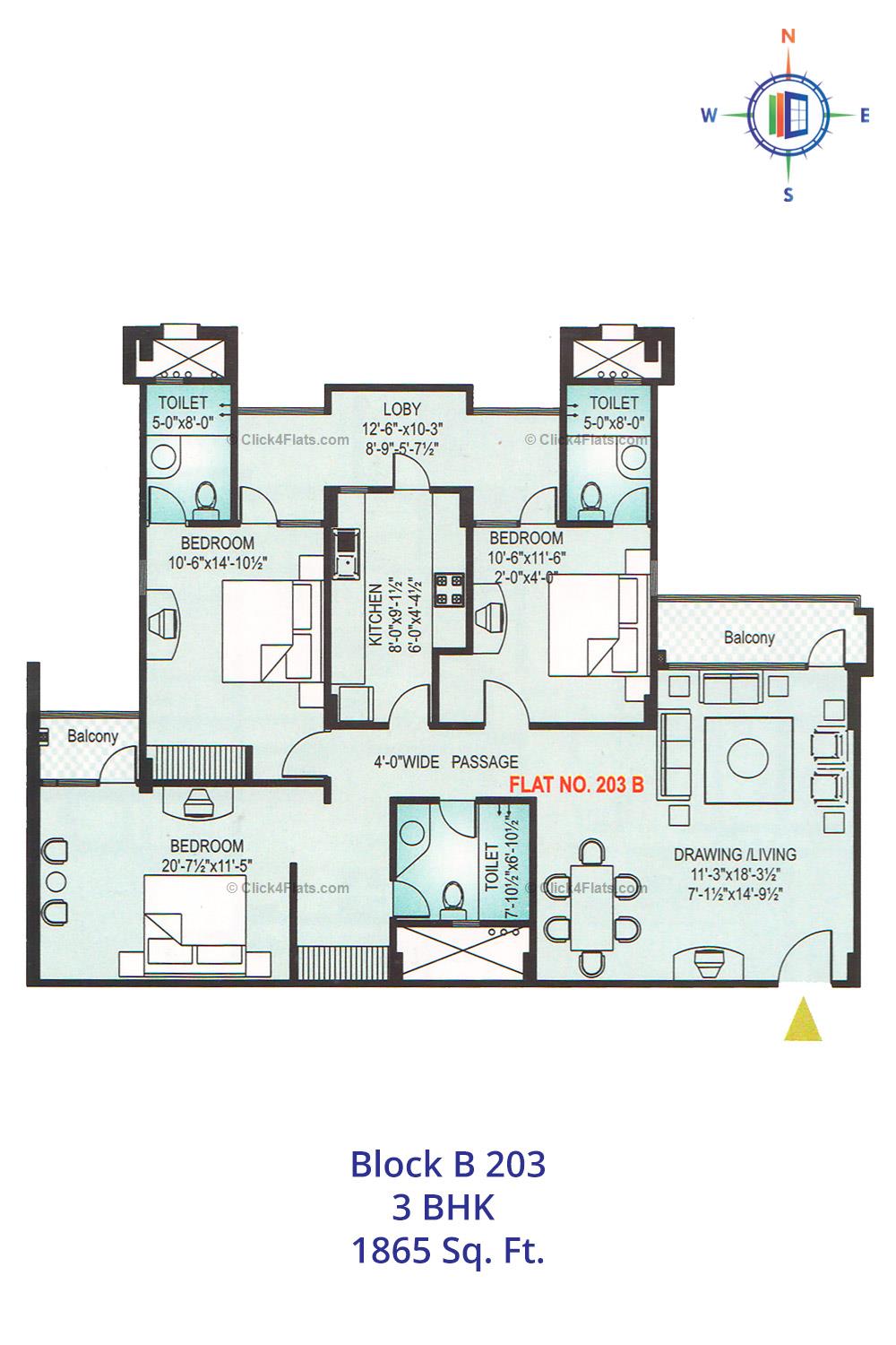 Rosewood Apartments 3 BHK 