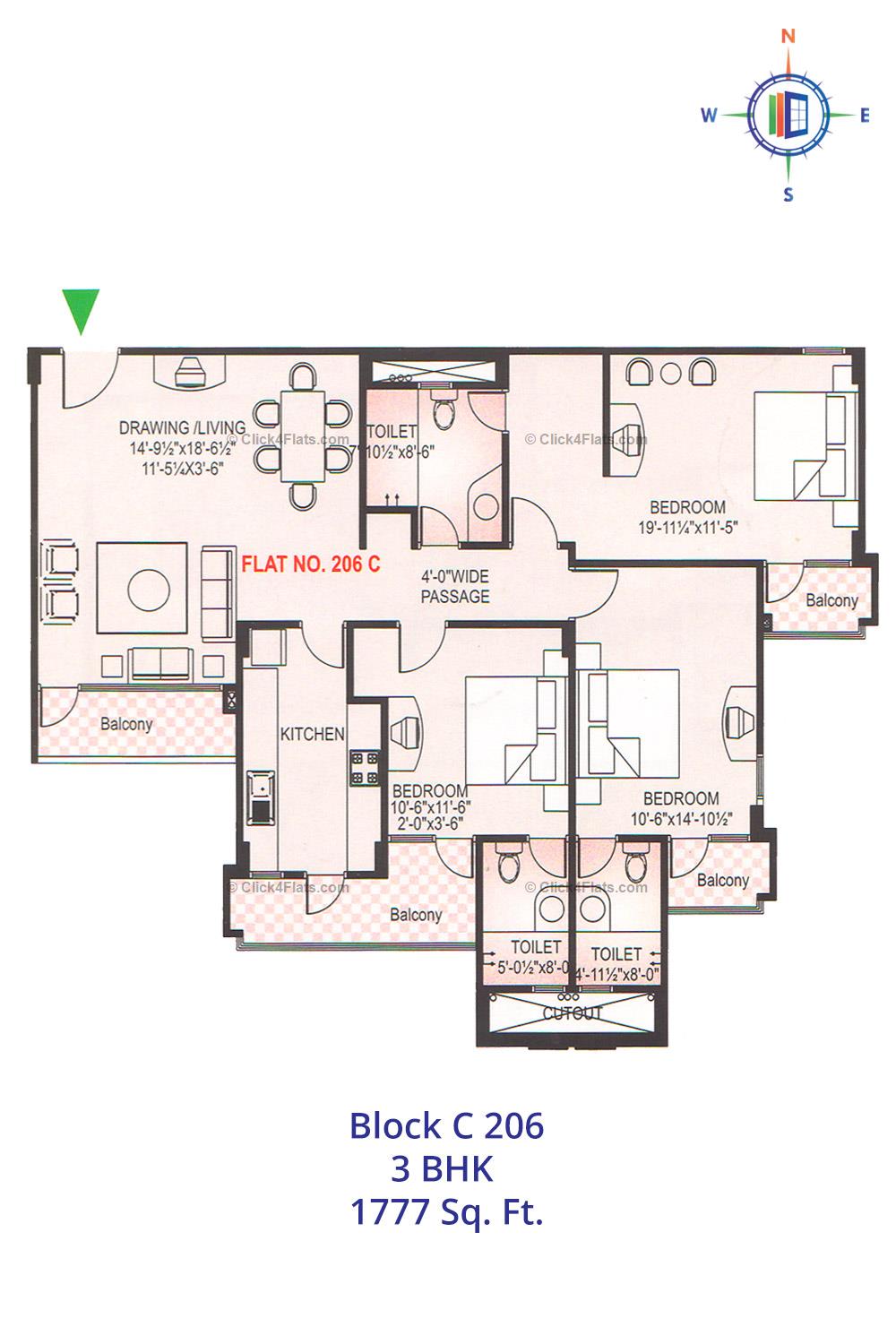 Rosewood Apartments 3 BHK 