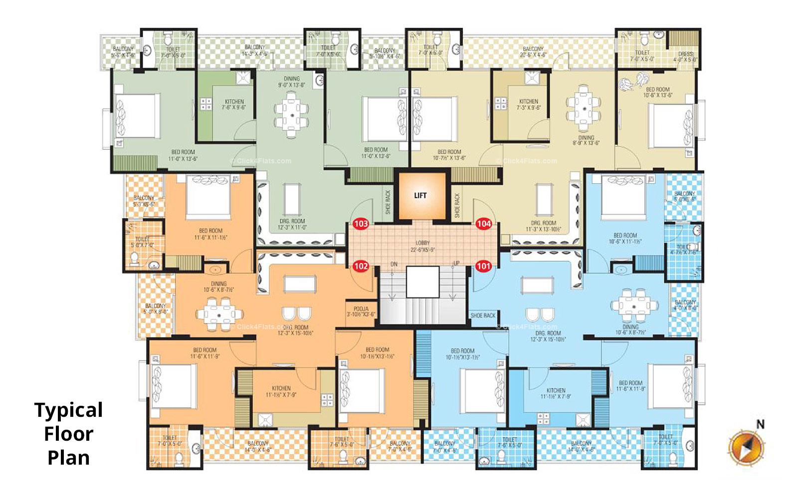 SDC Aura Typical Floor Plan