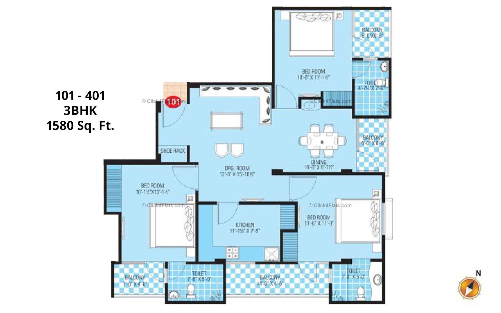 SDC Aura 3 BHK 