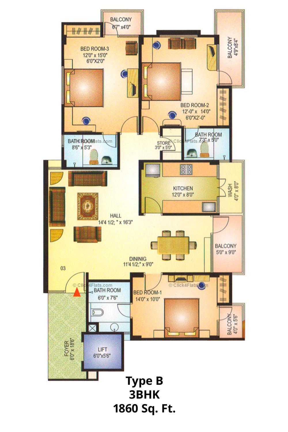 Akshat Royale 3 BHK 