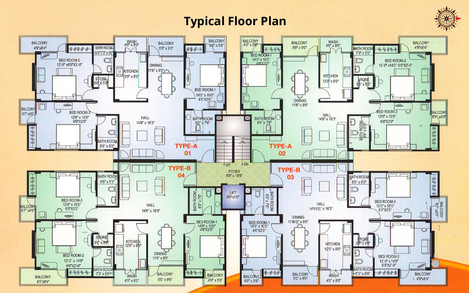 Akshat Royale Typical Floor Plan