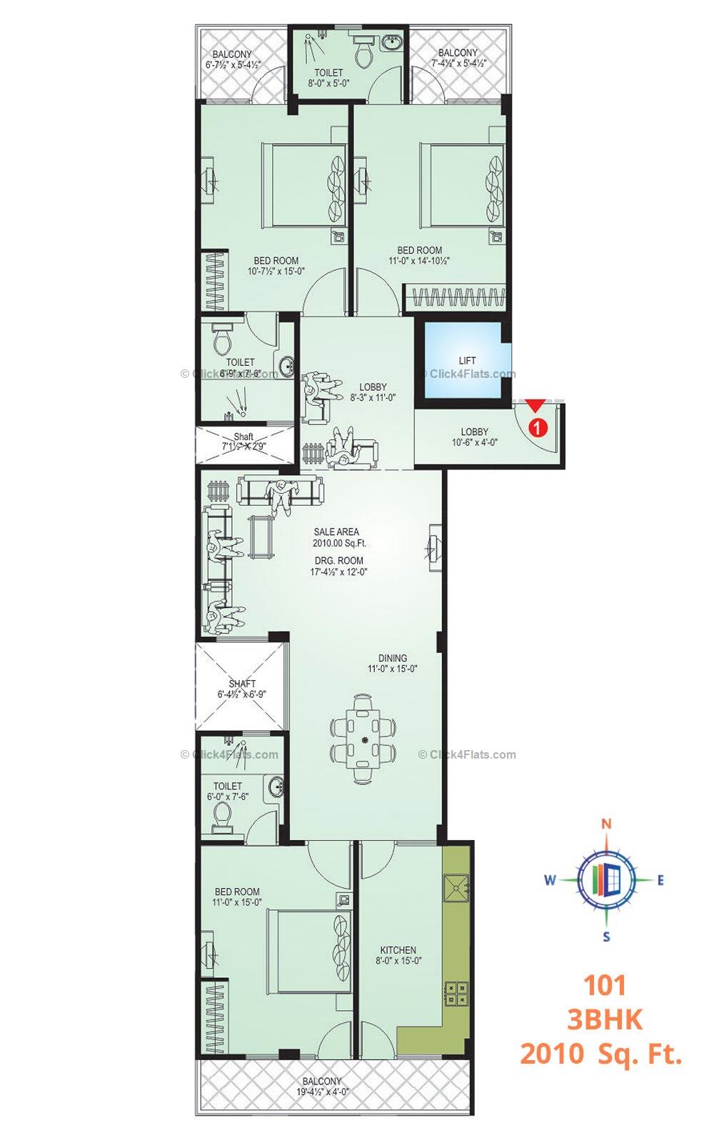 DS Residency 3 BHK 