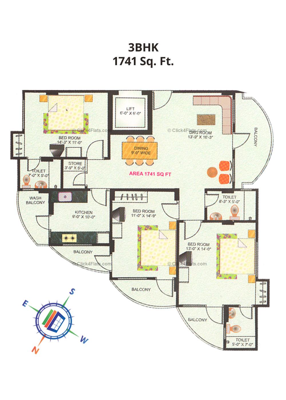 Deenbandhu Anukampa Residency 3 BHK 