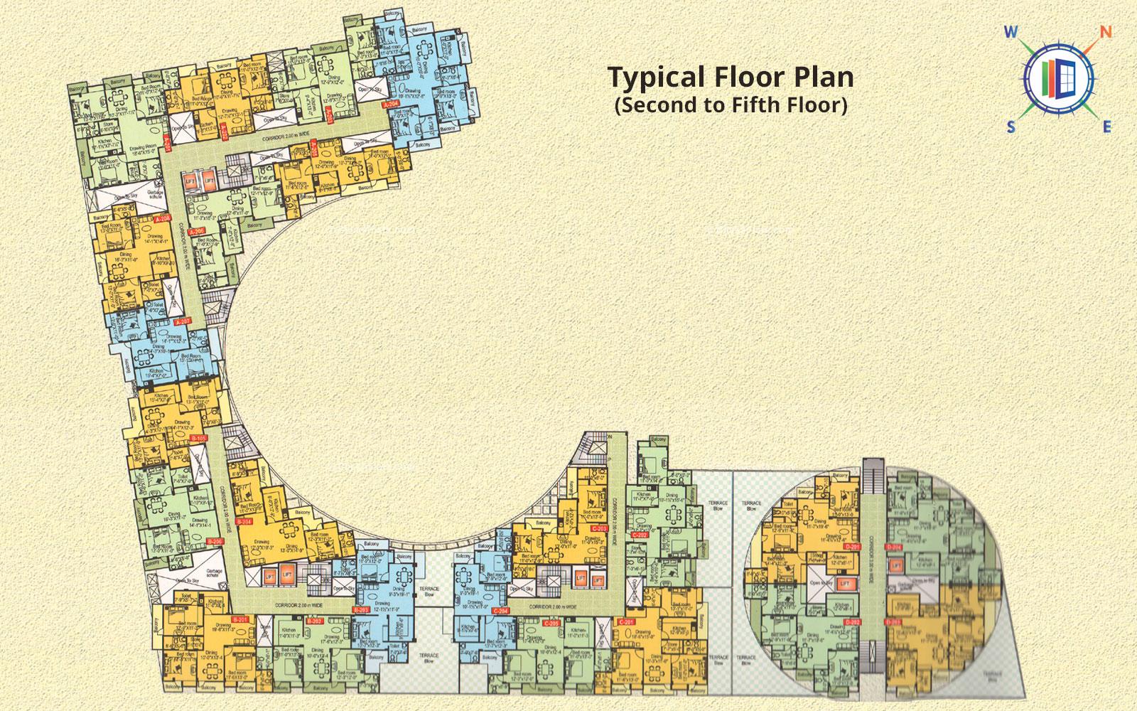 Balaji Majestic Heights Typical Floor Plan