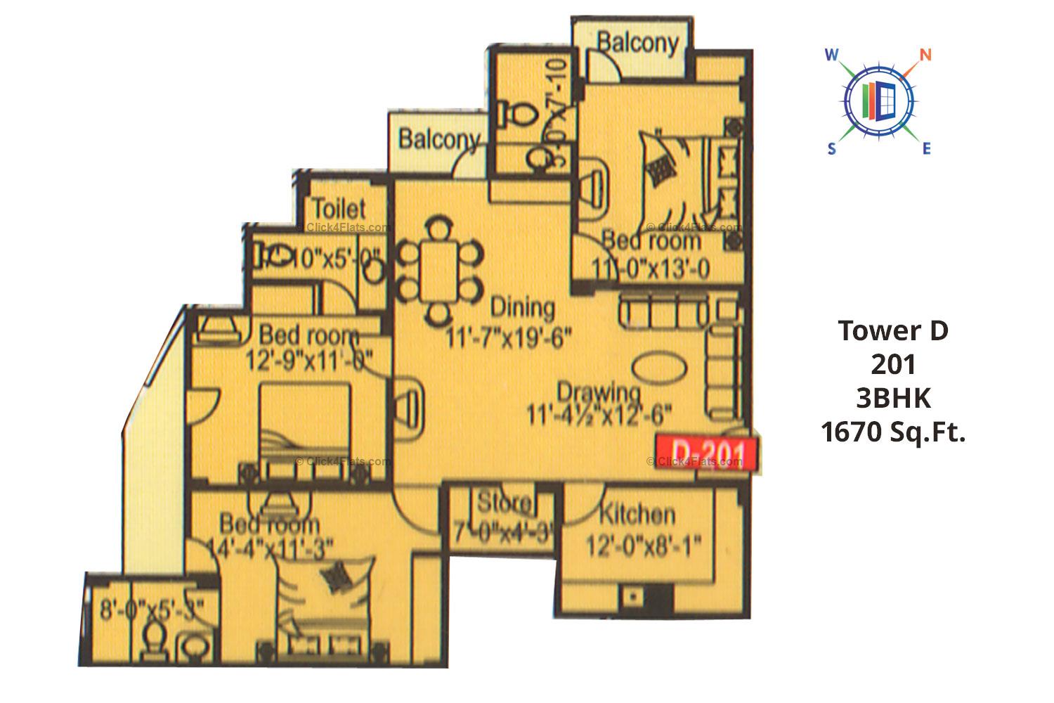 Balaji Majestic Heights 3 BHK 